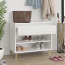 vidaXL Skoskap h?yglans hvit 70x36x60cm konstruert tre