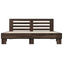  Sengeramme brun eik 200x200 cm konstruert tre og metall 8721102613821