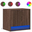  Vegghengte nattbord med LED-lys 2 stk brun eik 8721102966538