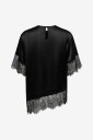 Only   Bluse Onlindona 2/4 Satin Lace Top Wvn   Svart
