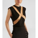 Genny Dame Topper Svart 2XS,