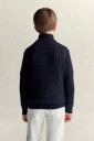 Gant Kids Shield Cotton Cable Half Zip Sweater   Navy   164