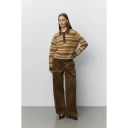 Sofie Schnoor Stormasw Striped Knit Polo   Brown   M