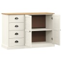 vidaXL Skjenk med skuffer VIGO 113x40x75 cm heltre furu