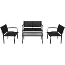 vidaXL Hagesofagruppe 4 deler aluminum textilene svart