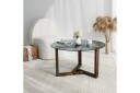 Sibas Sofabord 75 cm Rundt - Smoky / Teak
