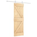  Skyvedør Naturlig og Hvit 70 x 210 cm Massiv Furu Tre