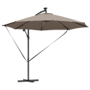  Kantilever bananparasol med lås Gråbrun 294 x 294 x 248 cm