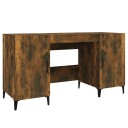 vidaXL Skrivebord røkt eik 140x50x75 cm konstruert tre