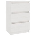 vidaXL Nattbord hvit 40x29,5x64 cm heltre furu