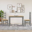 Spisestoler 2 stk Corona grå 42x47x107 cm heltre furu