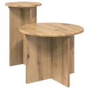 vidaXL Sidebordssett med lagring 2 pcs Artisan eik Konstruert tre