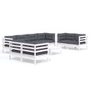 vidaXL Hagesofagruppe med puter 9 deler heltre furu