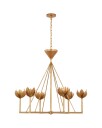 Alberto Low Ceiling Chandelier Antique Gold Leaf L