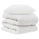 vidaXL Dyne med pute 2 stk. Hvit Mikrofiber