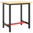  Ramme til arbeidsbenk matt svart og rød 70x50x79 cm metall 151449