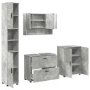  Baderomsinnredningssett 4 pcs Betonggrå 30 x 35 x 192 cm