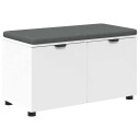 vidaXL Gangbenk Hvit 80 x 38 x 46 cm Konstruert treverk og stoff