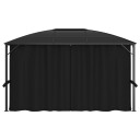 vidaXL Paviljong med gardiner 400x300x265 m antrasitt
