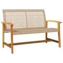  Hagebenk beige 112 cm polyrotting og akasie 367600