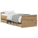 Sengestamme uten madrass Håndlaget eik 75x190 cm Konstruert tre