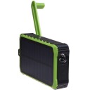 Denver 10000mAh Solcelle Powerbank med Håndsveiv og USB-C - Sort/Grønn