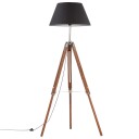 Gulvlampe med stativ honningbrun heltre teak 141 cm - sort