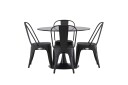 Venture Home Glade Spisegruppe 100 cm Rund med 4 Tempe Stoler   Svart