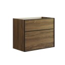 Dansani Inzo Alu-ramme Svart Underskap 2 Skuff Brun eik / 80cm