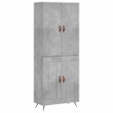 vidaXL Highboard betong grå 69,5x34x180 cm konstruert tre 8720845410162