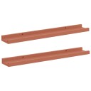  Vegghylle med hylle 2 pcs Rød 60 x 9 x 3 cm Konstruert tre