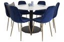 Venture Home Estelle Spisegruppe 106 cm Rund med 6 Polar Stoler Sort