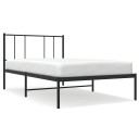 vidaXL Sengeramme i metall med hodegavl svart 90x190 cm
