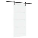 vidaXL Skyvedør med Utstyrsett Hvit 93x211 cm Solid Ask