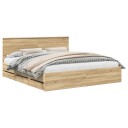  Sengestamme med skuff Sonoma eik 200 x 200 cm Ingeniørtre