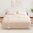  Faux kaninullteppe 4 pcs Beige 240 x 270 cm Polyester