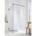 Contura Shower Showerama Art dusjvegg, 100 cm, klart glass, sort profil black 1000x2000 mm