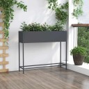  Hevet Hagebed 100x26x82 cm Antrasitt Stål