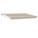 vidaXL Uttrekkbar markise Beige 3 x 2 m 100% polyester og aluminium