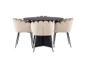 Venture Home Bootcut Spisegruppe 110 cm Rund med 4 Limhamn Stoler Beige