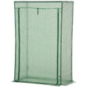 Drivhusdrivhus med rulledør 100x50x150cm av stål og plast i grønt for plantestell og dyrking
