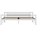 vidaXL Sengeramme hvit og svart metall 180x200 cm