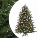 vidaXL Kunstig juletre med julekuler 240 cm 300 LED-lys Varmhvit