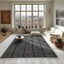 Ryetepper   Leora Natural Cotton Shaggy svart/brun Størrelse: 160 x 230 cm