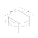 Sofabord HOME4YOU Hedvig 80x80x45 cm ask/svart - Ask / svart