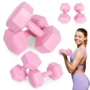 Hex manualer sett 2x5 kg treningsvekter fitness belastning rosa ModernHome