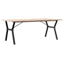  Spisebord Y-ramme 200x100x75,5 cm heltre furu og støpejern 3282789