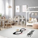 Barneteppe Reading Cat hvit Størrelse: 160 x 230 cm