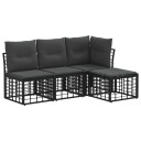 vidaXL Utendørs sofa sett Svart Polyester