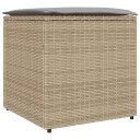  Putekasse med lagring Beige 50 x 50 x 50 cm polyrotting
